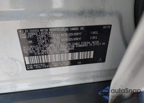 2020 Toyota Rav4 Le z USA, uszkodzony, nr VIN 2T3H1RFV1LC057140